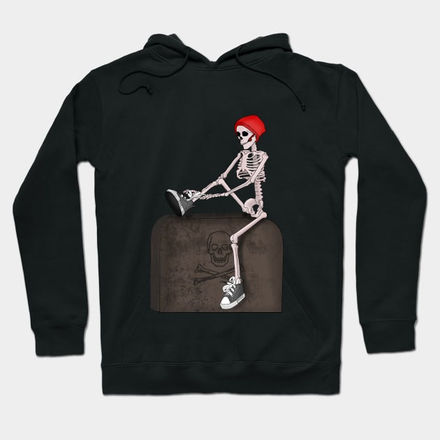 Skeleton Wears His Grey Shoes Hoodie by GerrArt